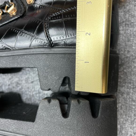 BAMBOO FORCE 10 Womens Lace Up Combat Boots Faux Fur Trim Size Size 8 - Picture 6 of 9